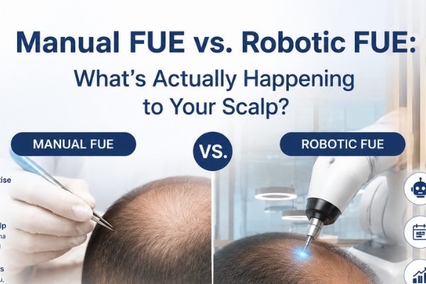 Manual FUE vs. Robotic FUE: What’s Actually Happening to Your Scalp?